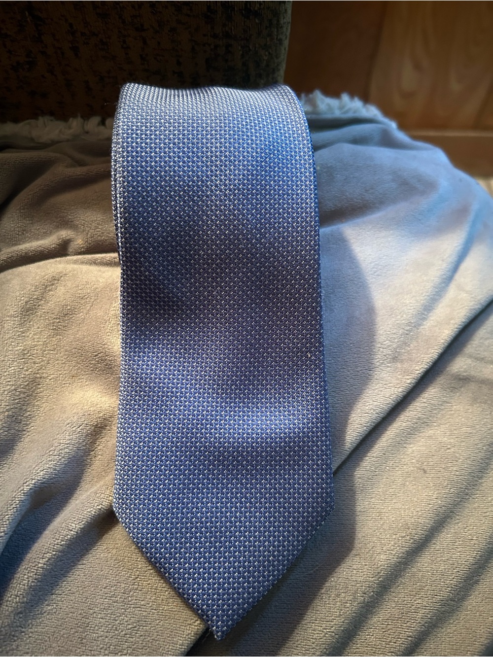 Calvin Klein Mid-Blue Micro-Pattern Tie